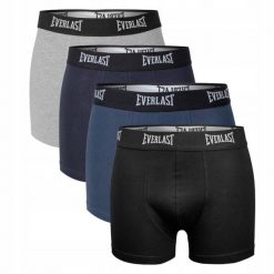 Bawelniane bokserki dla mężczyzn BM004-01. Czarne bokserki męskie EVERLAST, bez wzorów, z bawełny. W wyprzedaży za 69.99 zł.