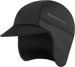 Czapka rowerowa zimowa ROCKBROS ciepła i elastyczna. Czarne czapki damskie ROCKBROS, na jesień, bez wzorów, z elastanu, sportowe. Za 66.61 zł.