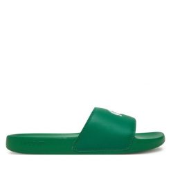 Klapki Lacoste. Zielone klapki męskie Lacoste, bez wzorów, bez zapięcia. Za 149.99 zł.