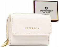 Portfel biały Peterson PTN 011-LAK. Białe portfele damskie Peterson, ze skóry ekologicznej. Za 54.00 zł.