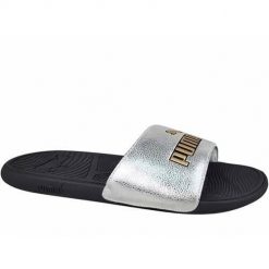 Klapki damskie Puma Cool Cat 2.0. Szare klapki damskie Puma, bez wzorów, z materiału, sportowe, bez obcasa, bez zapięcia. Za 136.95 zł.