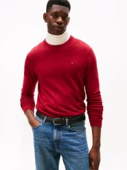 Tommy Hilfiger Sweter z dodatkiem kaszmiru Mężczyźni Bawełna czerwony, XXL. Czerwone swetry męskie Tommy Hilfiger, m, bez wzorów, z bawełny, bez kołnierzyka, bez ramiączek. Za 489.95 zł.