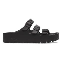 Birkenstock Florida III Flex Platform EVA Black Klapki damskie. Czarne klapki damskie Birkenstock, na lato, bez wzorów, eleganckie, bez obcasa, na platformie, bez zapięcia. Za 229.99 zł.