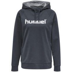 Damska bluza z kapturem Hummel Hmlgo Logo. Szare bluzy damskie Hummel, s, bez wzorów, z bawełny, eleganckie, bez ramiączek, z kapturem. Za 182.05 zł.