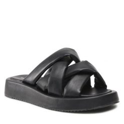 Klapki Keddo. Czarne klapki damskie Keddo, bez wzorów, bez obcasa, bez zapięcia. Za 219.99 zł.