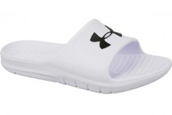 Klapki na basen Lifestyle Męskie Under Armour Core PTH SL. Białe klapki męskie Under Armour, bez wzorów, z materiału, bez zapięcia. Za 227.75 zł.