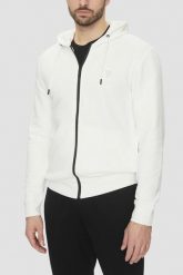 GUESS Biała męska bluza Aldwin, Rozmiar XXL. Białe bluzy męskie Guess, na jesień, m, z aplikacjami, z bawełny, bez ramiączek, bez kaptura. W wyprzedaży za 209.99 zł.