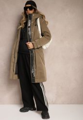 Ciemnozielona Kurtka Parka o Pudełkowym Kroju z Kapturem i Kieszeniami Kaionna. Zielone kurtki damskie Renee, l, bez wzorów, z dzianiny, z kapturem. Za 329.99 zł.
