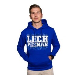 Bluza Lech Poznań "THE BEST CLUB" Niebieska. Niebieskie bluzy męskie KKS LECH POZNAŃ, xs, bez wzorów, z tkaniny, sportowe, bez ramiączek, bez kaptura. Za 169.99 zł.