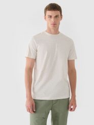 4F T-shirt regular gładki męski - biały XXL. Białe t-shirty męskie 4F, m, bez wzorów, z bawełny, bez kołnierzyka, bez ramiączek. W wyprzedaży za 39.99 zł.