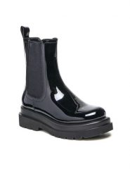 Jenny Fairy Botki WS9157-01 Czarny. Czarne botki damskie Jenny Fairy, bez wzorów, ze skóry, bez obcasa, na płaskiej podeszwie, bez zapięcia. Za 129.99 zł.