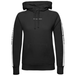 BLUZA DAMSKA SPORTOWA Z KAPTUREM CHAMPION HOODED SWEATSHIRT KOLOR CZARNY. Czarne bluzy damskie Champion, l, bez wzorów, z bawełny, klasyczne, bez ramiączek, z kapturem. Za 150.60 zł.
