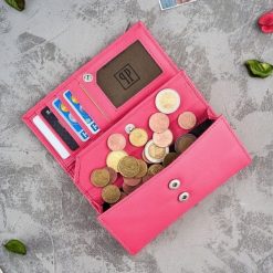 Paolo Peruzzi Portfel damski skórzany różowy T-45-PI. Czerwone portfele damskie Paolo Peruzzi. Za 115.40 zł.