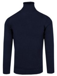 Bawełniany Golf Męski - Alties - Granatowy. Niebieskie swetry męskie Alties, l, bez wzorów, z bawełny, casualowe, bez kołnierzyka, bez ramiączek. Za 149.00 zł.