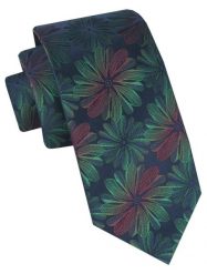 Klasyczny, Męski Krawat Alties - Duże, Zielone Kwiaty. Zielone krawaty i muchy Alties, bez wzorów, z tkaniny, eleganckie. Za 49.00 zł.