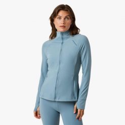 Kurtka treningowa trening damska Swedemount Move Full Zip Jacket szybkoschnąca. Niebieskie kurtki sportowe damskie SWEDEMOUNT, bez wzorów, bez ramiączek, bez kaptura, do biegania. Za 147.00 zł.