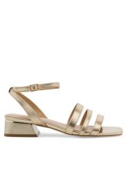 Sergio Bardi Sandały WYL3013-10Z-SB Złoty. Żółte sandały damskie Sergio Bardi, bez wzorów, ze skóry, bez obcasa, na słupku, bez zapięcia. Za 279.99 zł.