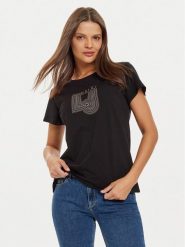 Liu Jo T-Shirt TF4209 J6040 Czarny Regular Fit. Czarne t-shirty damskie Liu Jo, s, bez wzorów, z bawełny, bez kołnierzyka, bez ramiączek. Za 199.99 zł.