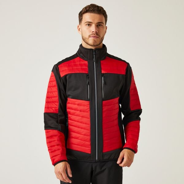 Kurtka robocza hybrydowa unisex E-Volve. Szare kurtki męskie Regatta, l, bez wzorów, z puchu, bez kaptura. Za 228.50 zł.