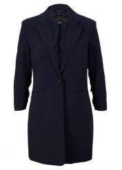Długi żakiet. Niebieskie marynarki i żakiety damskie bonprix, bez wzorów, bez kołnierzyka, bez ramiączek. Za 159.99 zł.