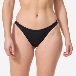 Dół kostiumu kąpielowego surfingowego damski Olaian Aly. Czarne bikini OLAIAN, bez wzorów, z elastanu. Za 49.99 zł.