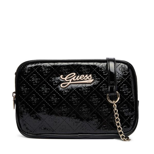 Torebka Guess. Czarne listonoszki damskie Guess, z aplikacjami, bez dodatków. Za 234.99 zł.