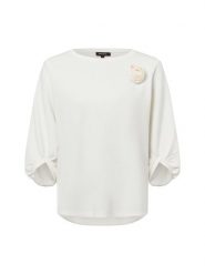 More & More Bluza Kobiety beżowy, 40. Brązowe bluzy damskie More & More, z aplikacjami, z syntetyku, eleganckie, bez ramiączek, bez kaptura. Za 279.95 zł.