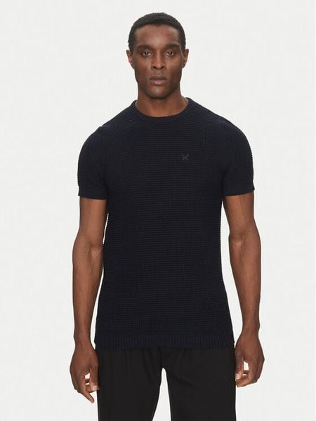 Richmond X Sweter UMP25113TS Granatowy Regular Fit. Niebieskie swetry męskie Richmond X, m, bez wzorów, z bawełny, bez kołnierzyka, bez ramiączek. Za 459.99 zł.