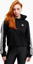 Adidas Bluza damska adidas Essentials 3-Stripes French Terry Crop Hoodie IC8767 XS. Bluzy damskie Adidas, xs, bez wzorów, bez ramiączek, bez kaptura. Za 198.86 zł.