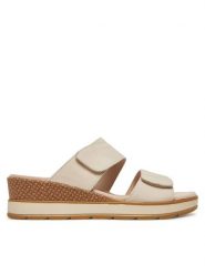 Caprice Klapki 9-27250-42 Beżowy. Brązowe klapki damskie Caprice, bez wzorów, z nubiku, bez obcasa, bez zapięcia. Za 183.99 zł.