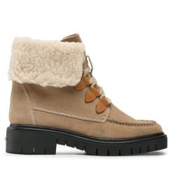 Botki Les Tropeziennes. Brązowe botki damskie Les Tropeziennes, bez wzorów, bez obcasa, na płaskiej podeszwie, bez zapięcia. Za 599.99 zł.