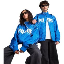 Kurtka Puma Racer, Dla obu płci. Niebieskie kurtki męskie Puma, xl, bez wzorów, z poliesteru, bez kaptura. Za 690.00 zł.