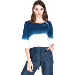 TWINSET Koszulka Niebieski Biały. Białe bluzki damskie Twinset, xs, z aplikacjami, z bawełny, bez kołnierzyka, bez ramiączek. Za 728.95 zł.