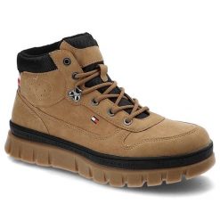 Brązowe Trapery Tommy Hilfiger Wygodne Buty Damskie. Brązowe obuwie trekkingowe damskie Tommy Hilfiger, ze skóry ekologicznej, bez zapięcia. Za 319.00 zł.
