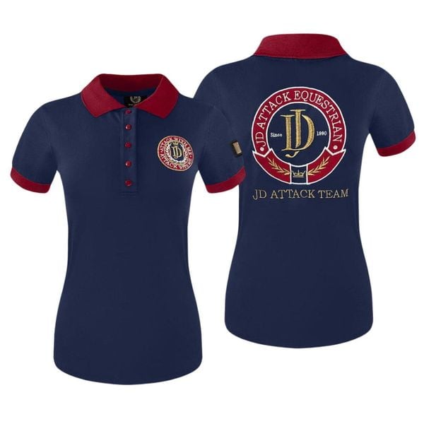 Koszulka polo damska JD ATTACK Pollyanna z krótkim rękawem. Niebieskie bluzki damskie JD ATTACK, l, bez wzorów, sportowe, bez kołnierzyka, bez ramiączek. Za 129.00 zł.