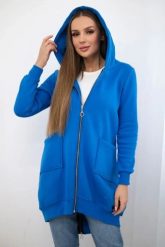 Bluza ocieplana z suwakiem z tyłu chabrowa. Niebieskie bluzy damskie KESI, l, bez wzorów, z bawełny, bez ramiączek, bez kaptura. Za 258.24 zł.
