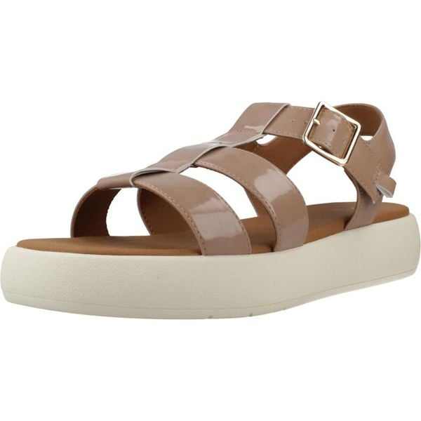 Sandały GEOX D CAMALEI Rose. Czerwone sandały damskie Geox, bez wzorów, z materiału, bez obcasa, bez zapięcia. Za 218.99 zł.