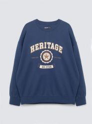 Bluza męska z nadrukiem niebieska Leonar 402. Niebieskie bluzy męskie BIG STAR, l, bez wzorów, z dzianiny, biznesowe, bez ramiączek, bez kaptura. Za 199.99 zł.