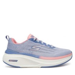 Buty do biegania Skechers. Niebieskie obuwie sportowe damskie Skechers, bez wzorów, bez zapięcia, do biegania. Za 299.99 zł.