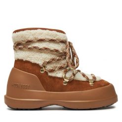 Śniegowce Moon Boot. Brązowe śniegowce damskie Moon Boot, bez zapięcia. Za 1,349.00 zł.
