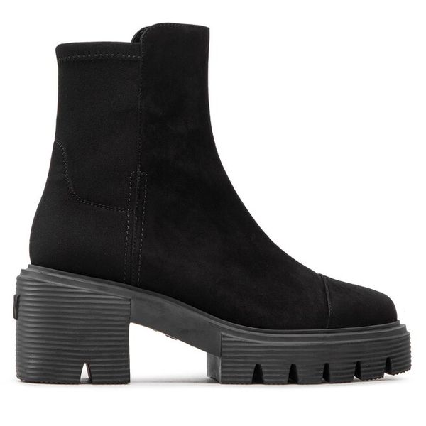 Botki Stuart Weitzman. Czarne botki damskie Stuart Weitzman, bez wzorów, bez obcasa, na słupku, bez zapięcia. Za 1,949.00 zł.