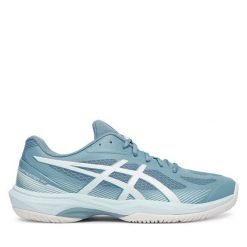 Buty halowe Asics. Niebieskie buty sportowe męskie Asics, bez wzorów, bez zapięcia. Za 399.99 zł.