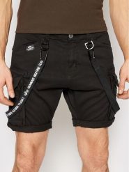 Alpha Industries Szorty materiałowe Utility 116213 Czarny Regular Fit. Czarne szorty męskie Alpha Industries, bez wzorów, z bawełny. Za 339.99 zł.