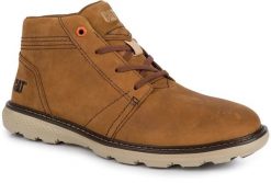 Męskie buty trekkingowe wysokie skóra trapery CATERPILLAR TREY 2.0. Brązowe trekkingi męskie CATERPILLAR, z gumy, bez zapięcia. Za 249.00 zł.