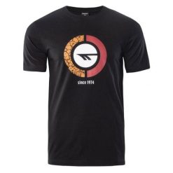 Koszulka męska Hi-Tec Rakan - czarna, Rozmiar M. Czarne t-shirty męskie Hi-tec, m, bez wzorów, z bawełny, bez kołnierzyka, bez ramiączek. Za 44.99 zł.