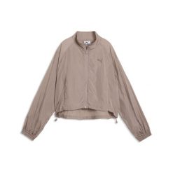 Damska rozpinana kurtka z tkaniny HER o luźnym kroju PUMA. Brązowe kurtki sportowe damskie Puma, bez wzorów, z tkaniny, bez ramiączek, bez kaptura, do biegania. Za 269.00 zł.