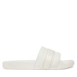 Klapki Tommy Hilfiger. Białe klapki damskie Tommy Hilfiger, bez wzorów, bez obcasa, bez zapięcia. Za 129.99 zł.