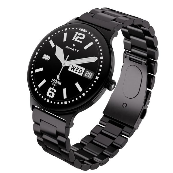 Smartwatch Garett Quantum Glow czarny stalowy. Czarne krokomierze GARETT. Za 499.00 zł.