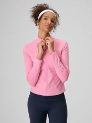 4F Bluza slim bez kaptura damska - różowa M. Czerwone bluzy damskie 4F, m, bez wzorów, bez ramiączek, bez kaptura. Za 189.99 zł.