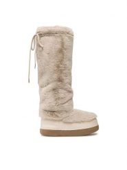 Jenny Fairy Kozaki WS19002-04A Beżowy. Brązowe kozaki damskie Jenny Fairy, bez wzorów, z materiału, bez obcasa, na płaskiej podeszwie, bez zapięcia. Za 149.97 zł.